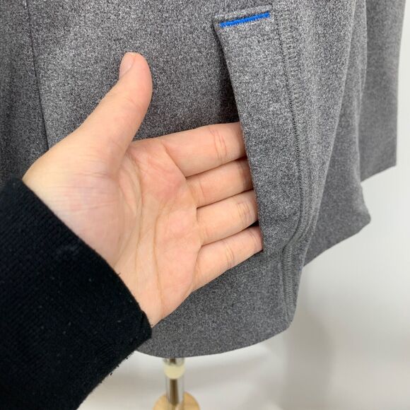 Abercrombie Jacket Women L Large Gray Heather Full Zip Mock Neck Thumbhole Run - Picture 6 of 16